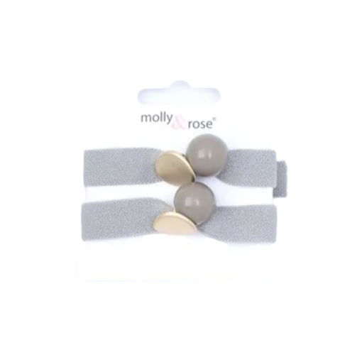 Picture of BEADED HAIR ELASTICS GREY